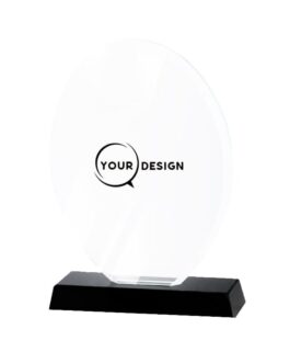 Trophée cristal ovale personnalisé