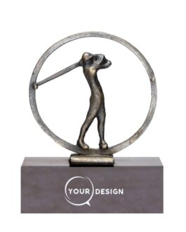 Trophée golf métallique personnalisé