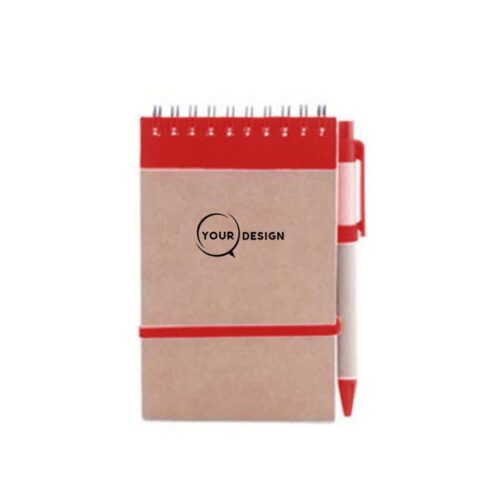 notebook A5 papier recycle stylo rouge publicitaire Tunisie