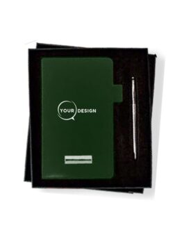 coffret-notebook-vert-stylo-tunisie-store-objet-publicitaire