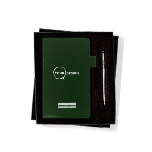 coffret-notebook-vert-stylo-tunisie-store-objet-publicitaire