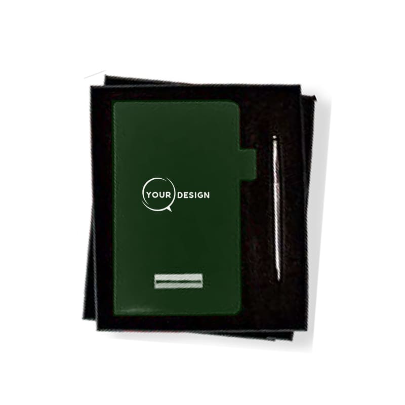 coffret-notebook-vert-stylo-tunisie-store-objet-publicitaire