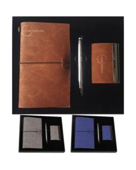 Coffret notebook, stylo et porte clé publicitaire