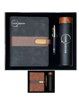 Coffret luxe notebook, stylo et mug isotherme personnalisable