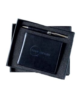 Coffret cadeau stylo et porte feuilles personnalisé