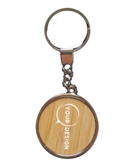 Porte clés rond bois personnalisé