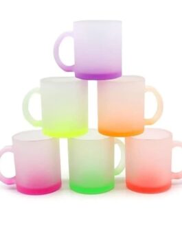 Mug verre transparent sablé dégradé sublimable