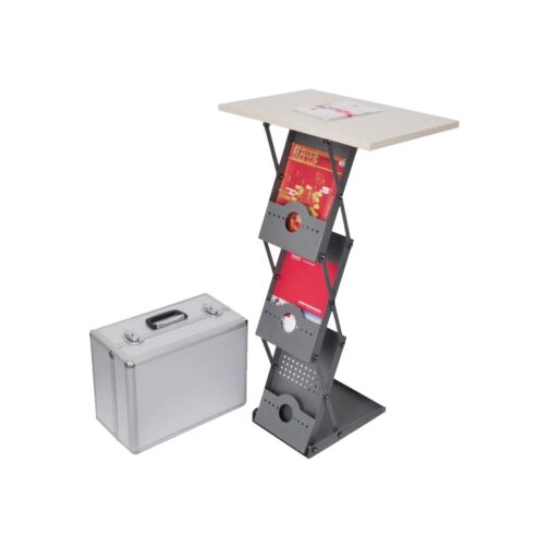 Porte-brochures pliable avec table – Image 3