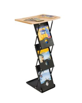 Porte-brochures pliable avec table