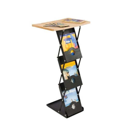 Porte-brochures pliable avec table