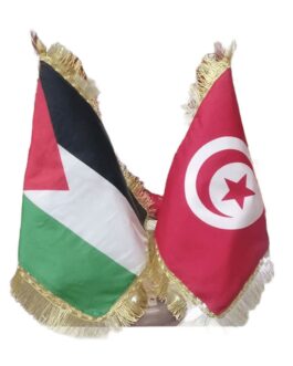 Drapeau de bureau bois à double pôle personnalisable