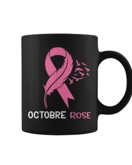 Mug noir octobre rose personnalisé