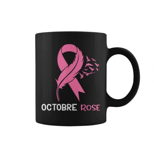 Mug noir octobre rose personnalisé